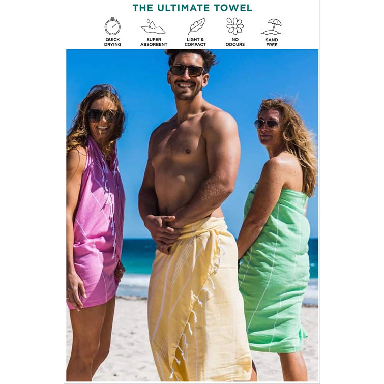 Cotton Turkish Beach Towels Quick Dry Sand Free Oversized Bath