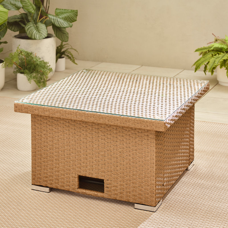 Miacomet PE Rattan Rising Garden Coffee Dining Table - Modern Gardens and Patios, Beige