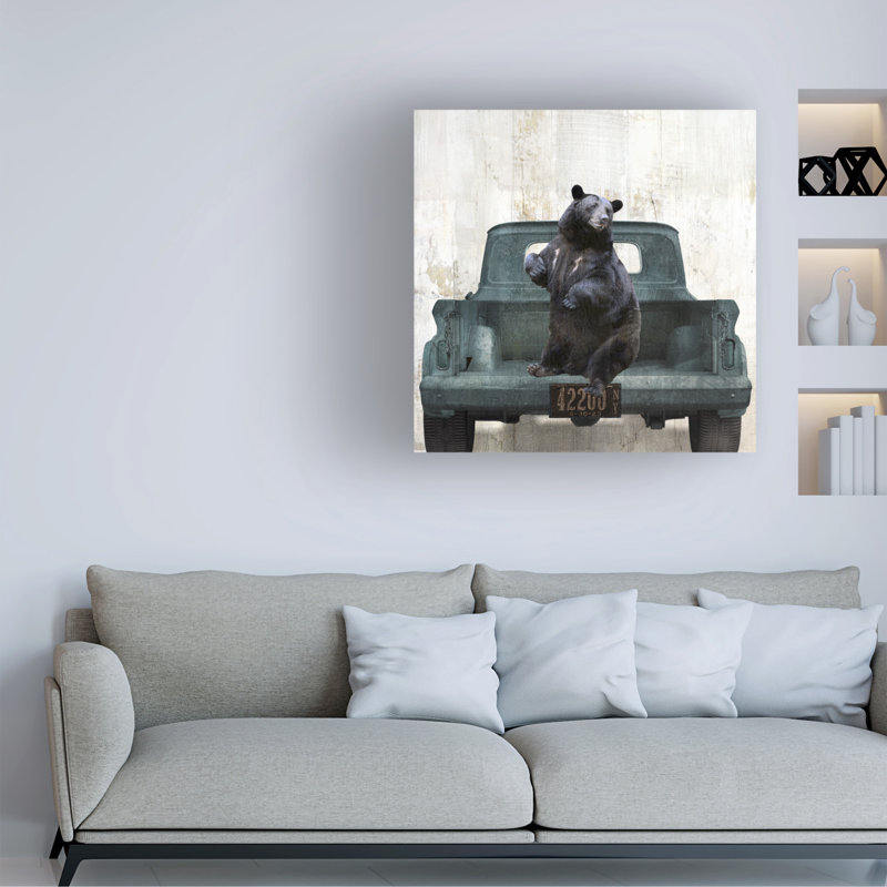 «Sasha Bear Holiday», art sur toile, H 35 po x l 35 po