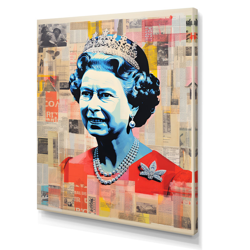 Pop Art Queen Elizabeth's Magazine III, Toile tendue, H 32 po x l 24 po x P 1 po