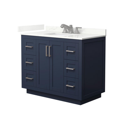 Meuble-lavabo simple autoportant 42 po avec plateau en quartz Miranda
