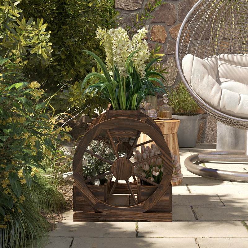 Jardinière en bois en bois, jardin surélevé à 2 niveaux 25 po x 21 po 24 po, pour légumes, fleurs, herbes, trois boîtes à fleurs