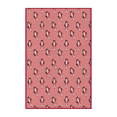 Tapis rouge rectangulaire tissé à la machine 7 pi x 9 pi