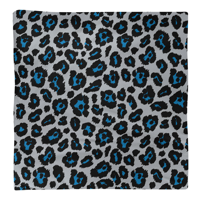 Cotton Animal Print Square Napkin, Silver/Honolulu Blue, 22" x 22"