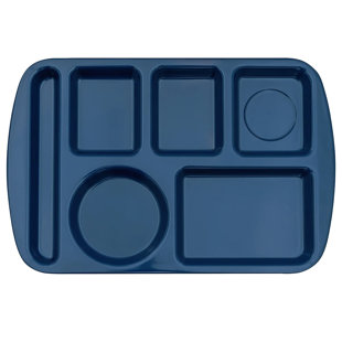 (20) Carlisle School Cafeteria Lunch Tray, Blue 10 x 14, 6 Compartment  Divided