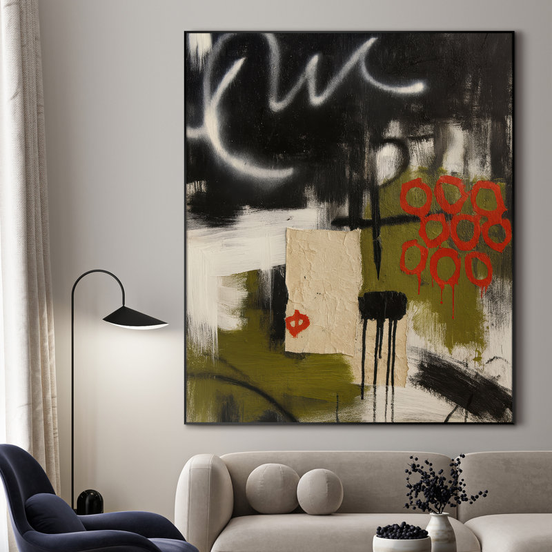Extra Large Wall Art Fabric Print - Abstract Modern Artwork Artwork Decor for Living Room or Bedroom - "Frame Assembly Required (Unfinished Frame)"