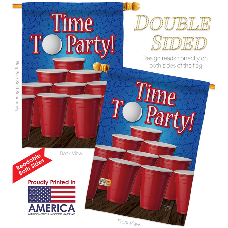 Double Sided 40'' H x 28'' W Polyester Birthday Flag Set