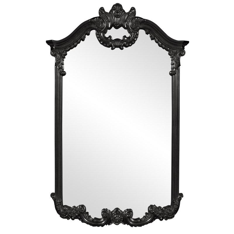 Roman Arch Beveled Mirror, Black