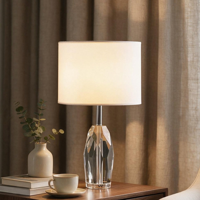 Lampe de table prisme en cristal 19 po Dodecahedron