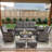 Gaetanino 7-Piece Patio Conversation Set with Rocking Chairs & Ottomans-246590501