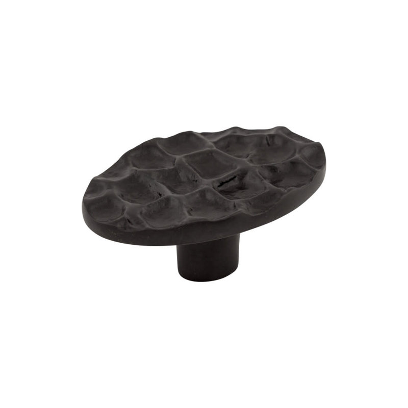 Cobblestone 2" Length Oval Knob, Coal Black, 2 5/8" Length