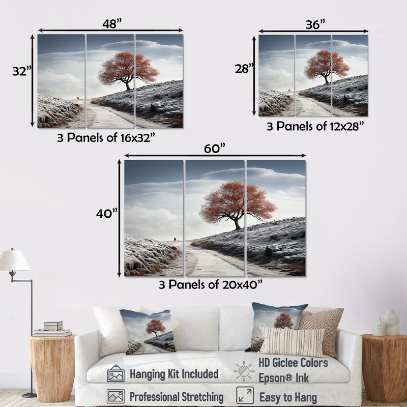 Winter Winter Scenery Wonders - ensemble d'art mural ciel, H 32 po x l 48 po x P 1 po