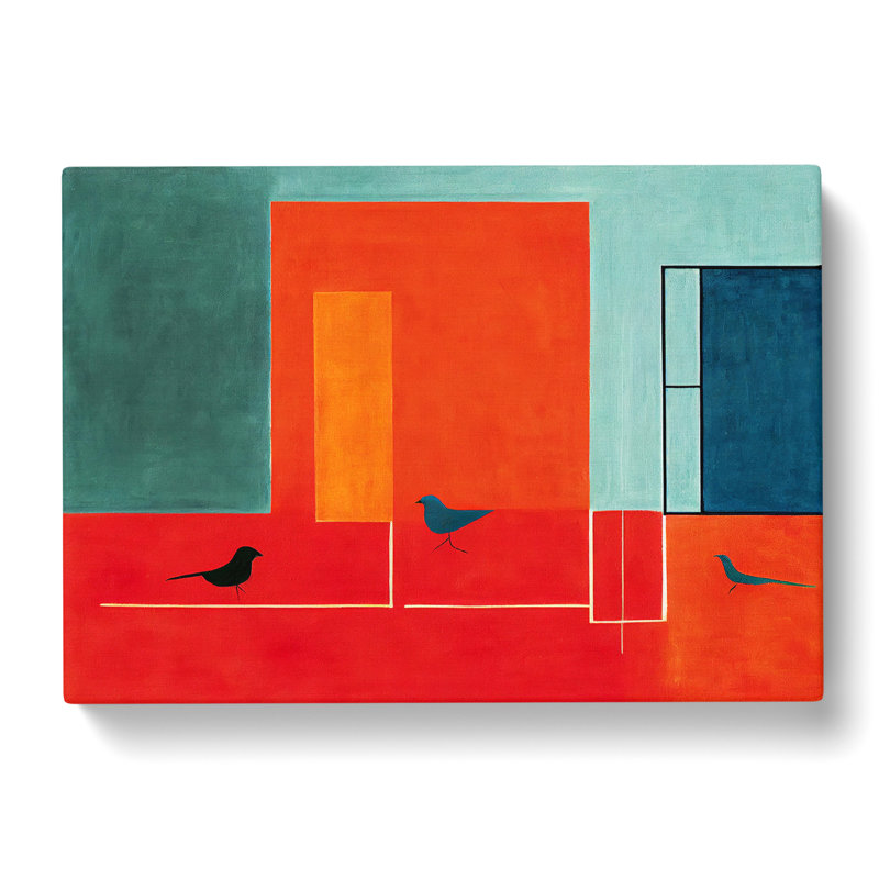 Showstopping Abstract Birds - Wrapped Canvas, 40cm H x 60cm W x 3cm D