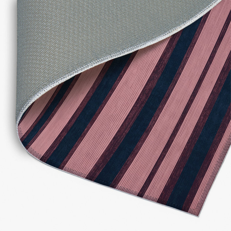 Tapis intérieur / extérieur rose HorizontalStripes, Rectangulaire 8 pi x 10 pi