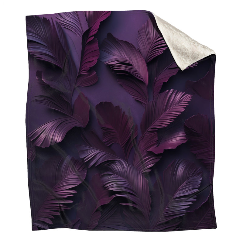 Couvertures de feuilles de palmier mauves, L 50 po x H 60 po