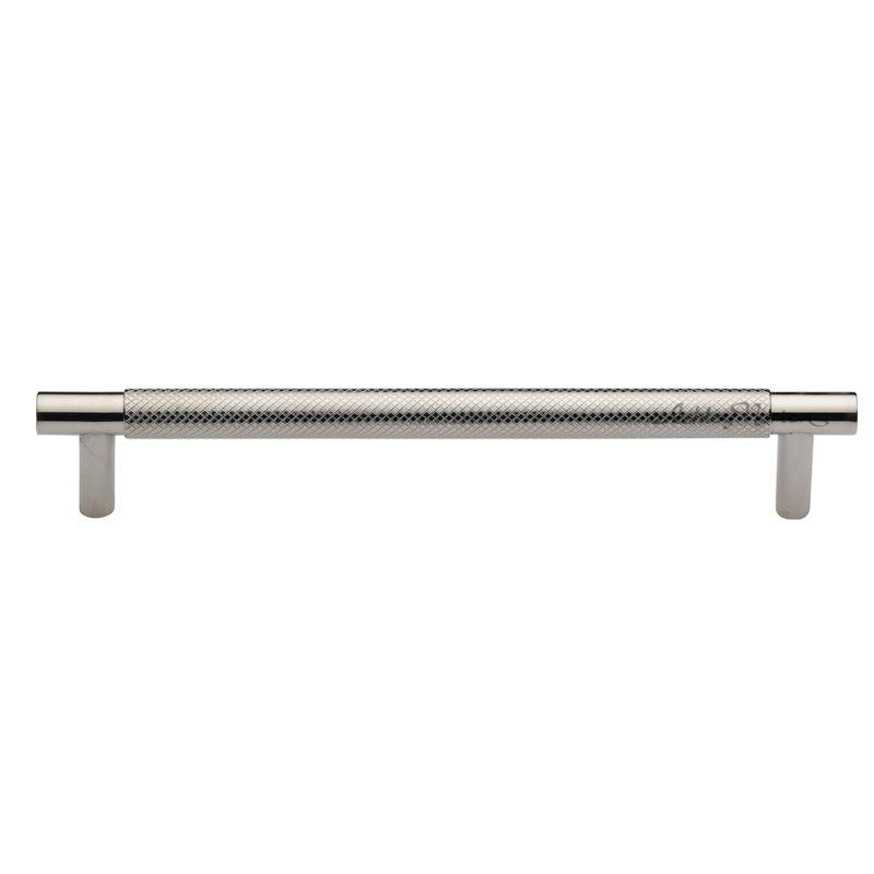 Bern Knurled Cabinet 6" Center to Center Bar Pull, Satin Nickel, 8"