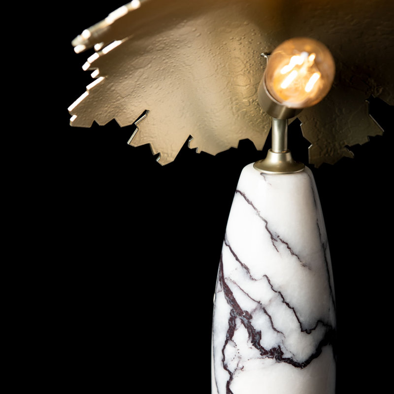Pangea Standard Table Lamp by David Martin, Lilac Marble, Modern Brass