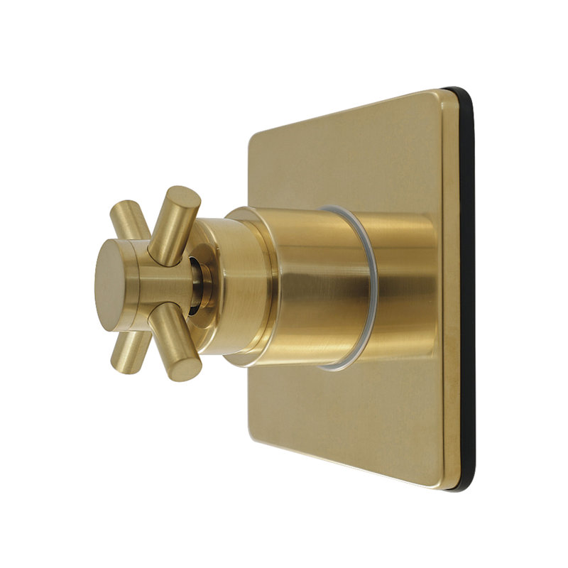 Kingston Brass Concord Single-Handle Wall Mount Six-Way Diverter Valve with Trim Kit, Brushed Brass