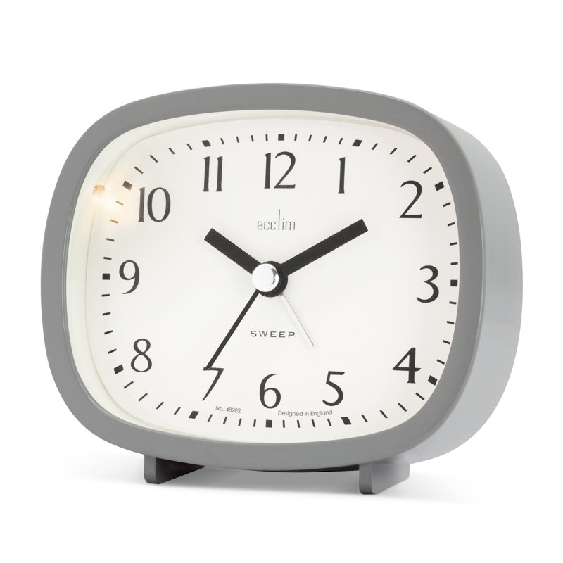 Acctim Hilda Analogue Alarm Clock Non Ticking Sweep Crescendo Alarm Backlight Contemporary, Pigeon