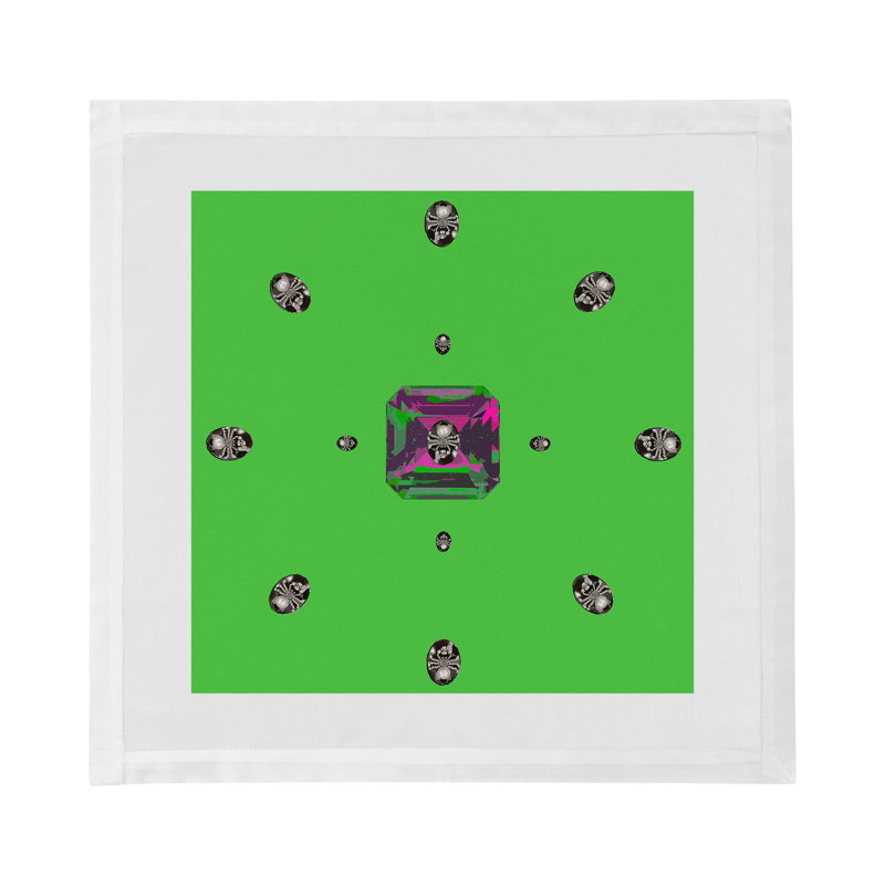 Asscher Cotton Blend Square Napkins, Acid Green