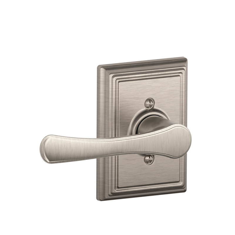 Avila Lever with Addison Trim Non-Turning Lock, Satin Nickel