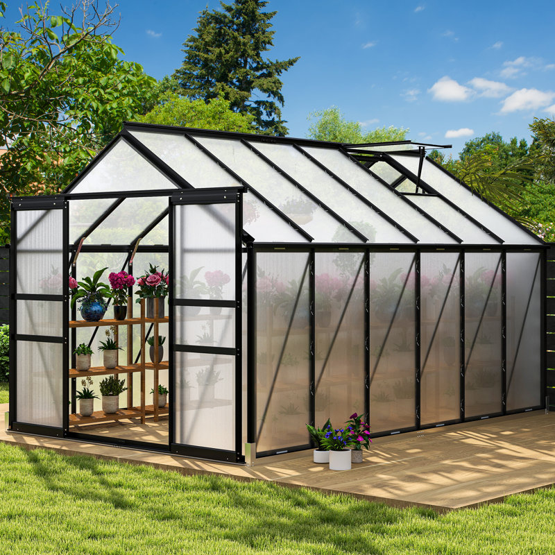 Balconera Polycarbonate Greenhouse, 145", Satin Black