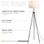 Lampe sur pied 59,75 "abat-jour en tissu Tripo-1409754243