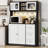Black 67-Inch Tall Kitchen Pantry Cabinet, Microwave Shelf Sideboard Hutch with Doors, Shelves and Drawers for Office-648400938