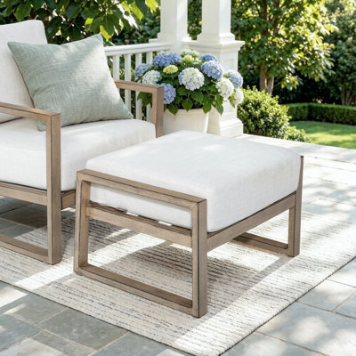 Repose-pieds de patio en aluminium avec coussins Hamarto