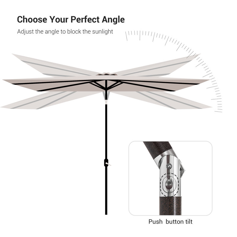 Parasol de marché rectangulaire 6,5' x 10', Sable