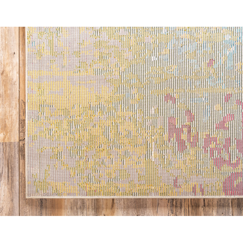Kalmin Washable Abstract Indoor Rug, Rectangle 10'6" x 16'5"