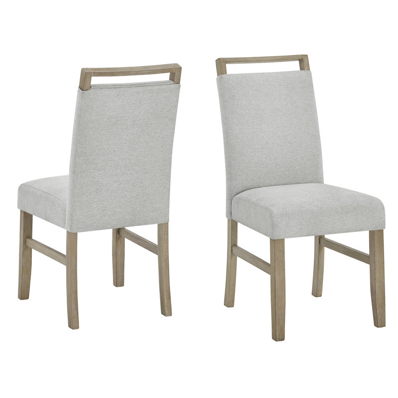 Chaises de salle à manger rembourrées en chêne à finition grise - de 2, siège de 18,5 po de largeur, poids de 39 lb, facile à organiser