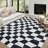Abstract Checkered Machine Washable Rug for Living Room Geometric Non-Slip Rug for Bedroom Dining Room Office Nursery Playroom Teen Dorm-1604453867