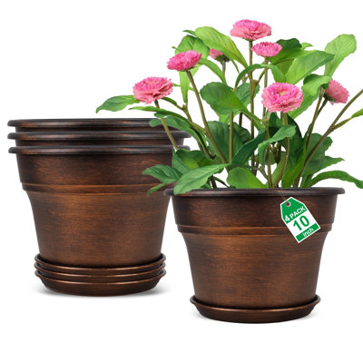 Jardinières - Pots à plantes - Intérieur/Extérieur, 25 cm (paquet de 4) en cuivre