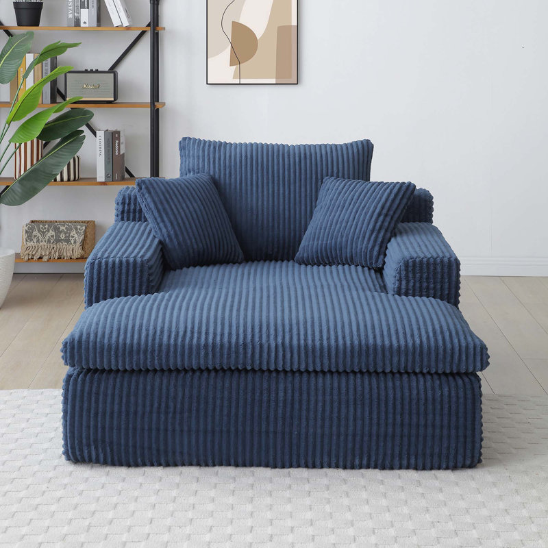 64''x46'' Chaise Lounge Chair Indoor, Oversized Upholstered Sofa Bed, Sleeper Couch Reading Chairs Fluffy Plush Faux Fur Cloud Sofas Couches for Living Room