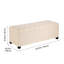 Banc de rangement avec repose-pieds, banc de bout capitonné avec sacs latéraux, commode de rangement rembourrée avec structure en métal, repose-pieds en lin