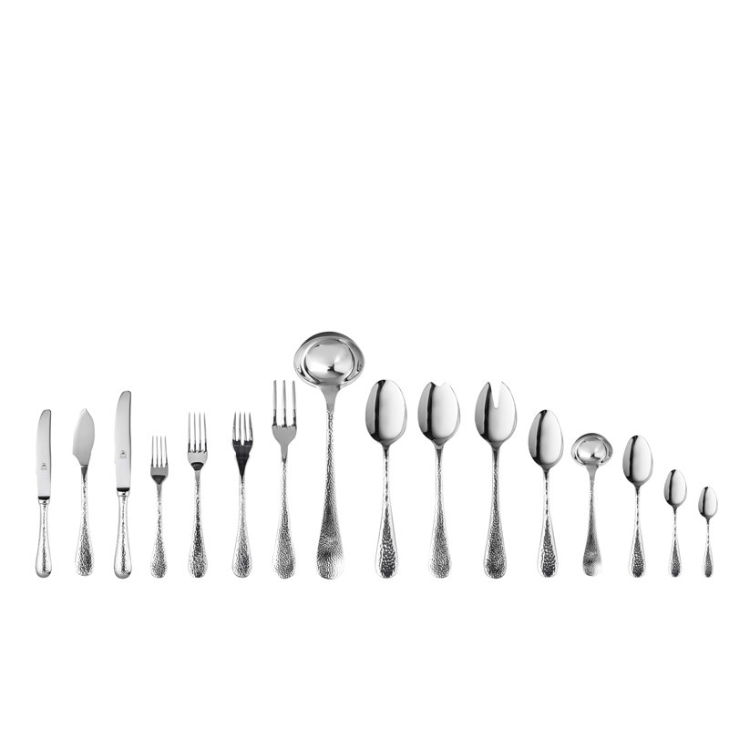 Ensemble de couverts Epoque avec couteaux H / H - 126 pièces - Acier inoxydable