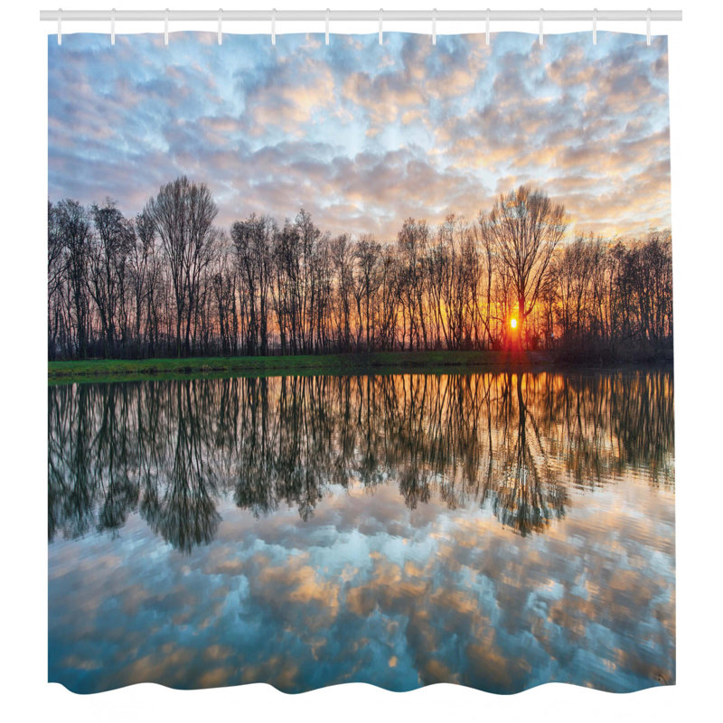 Shower Curtain with Hooks Included, 70" H x 69" W