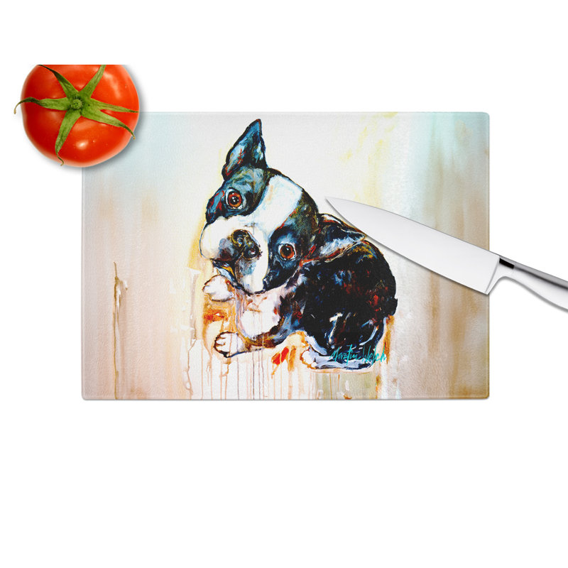 Planche à découper en verre Boston Terrier The Look