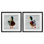 Paire de canards 2 pièces, ensemble imprimé sous verre, design par Renel Peters