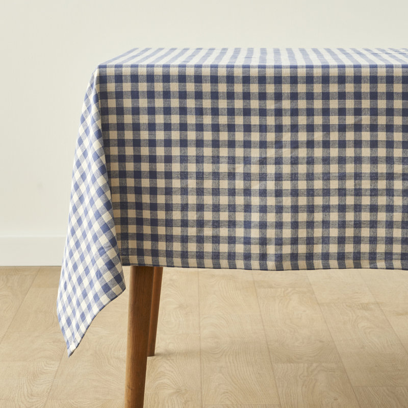 Nappe en coton Vichy Bleu Blanc, Bleu