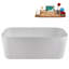 Baignoire autoportante et plateau en résine 59 "avec drain interne en chrome poli 59" Streamline