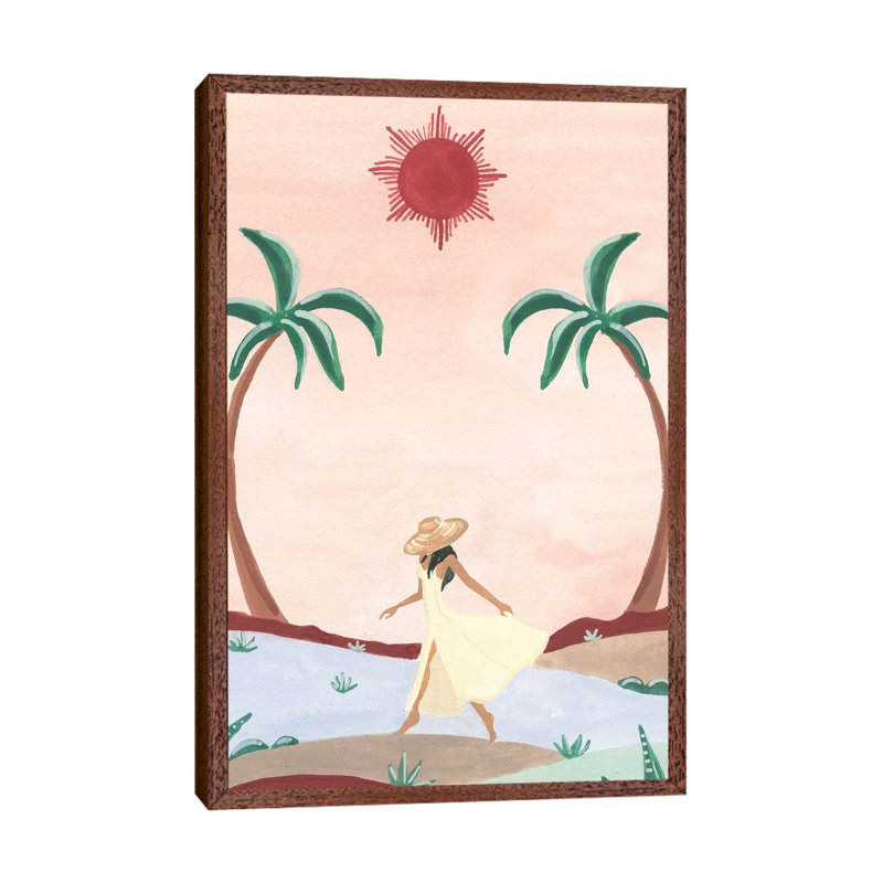Desert Dreams 1 Piece Painting on Canvas, 101.6cm H x 66.04cm W x 3.81cm D, Classic Brown Wood Floater Framed