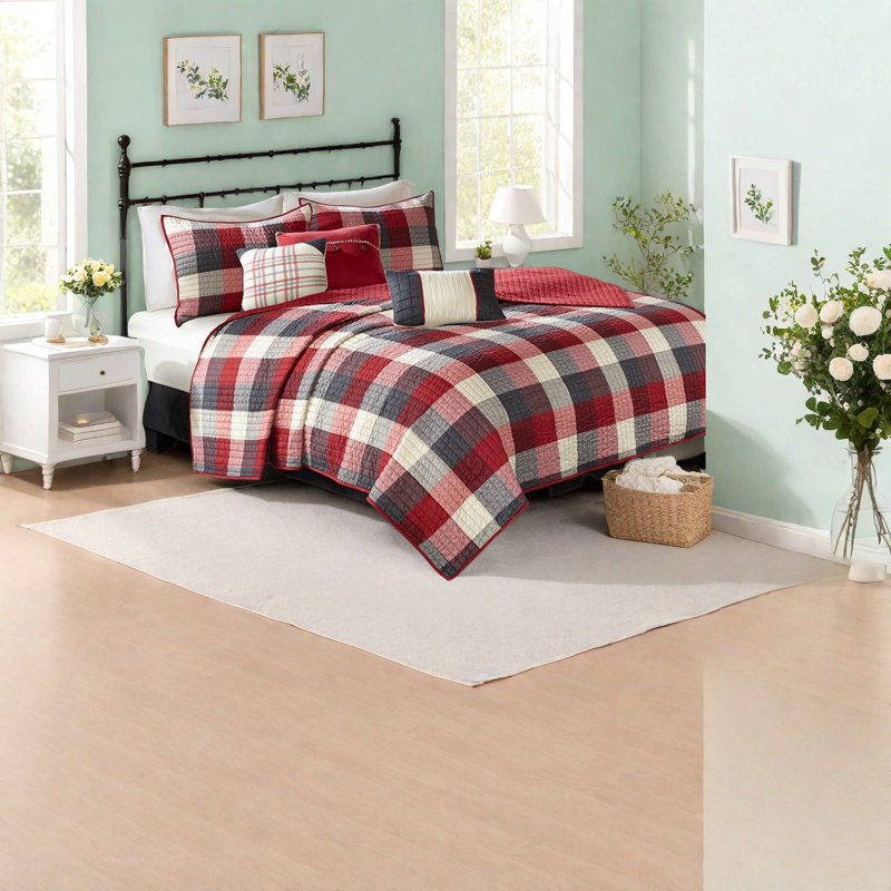 Comfortable Polyester Herringbone Bedding Sets, Farmhouse Style For Home