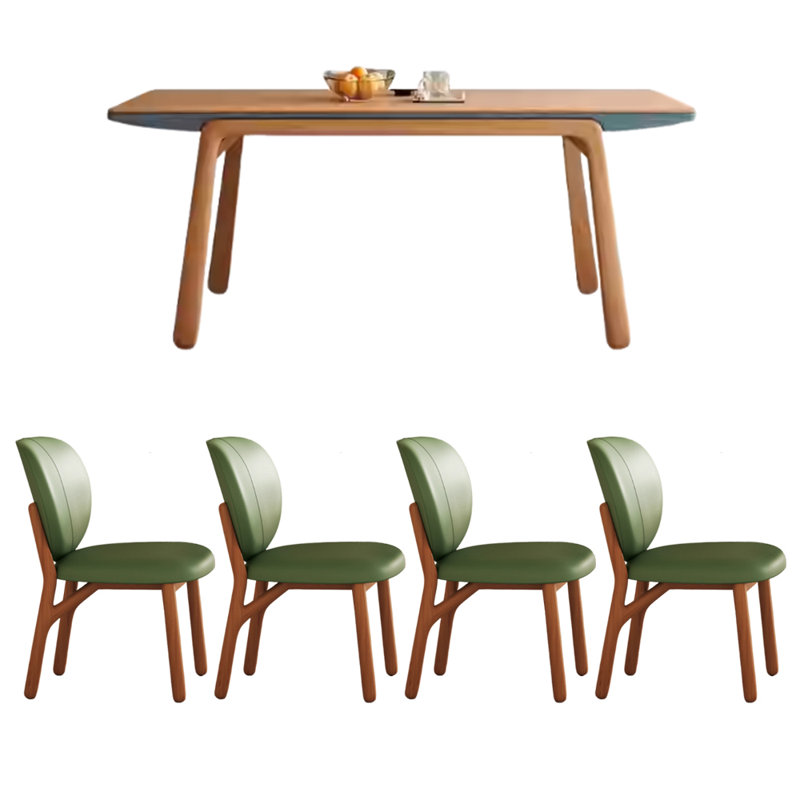 Modern Simple Cherry Wood Rectangular Large Table, 29.52"H x 55.11"L x 31.49"W