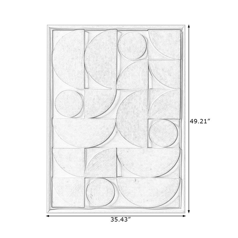 Art mural rectangulaire moderne pour salon, H 49,21 po x l 35,43 po, Blanc / jaune / vert