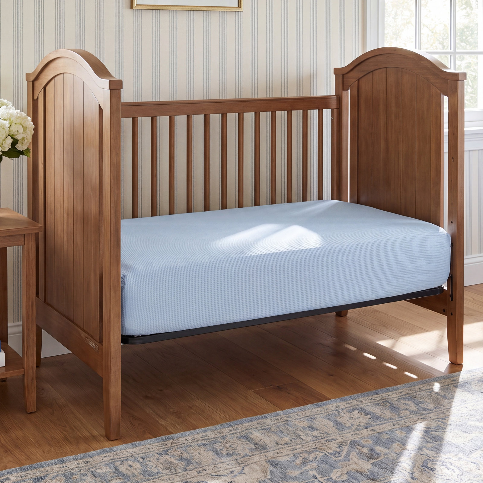 Dewdrop Muslin Midi Crib Sheet