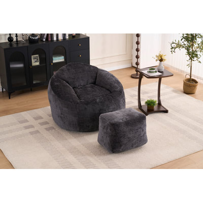 Fauteuil à billes en mousse pour adultes / adolescents avec rembourrage, fauteuil à billes avec housse en chenille ultra doux