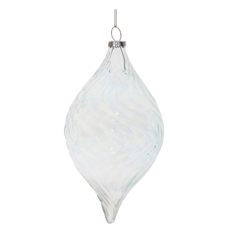 Ornement en verre ondulé (ensemble de 6), Bleu