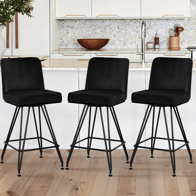 Tabouret de bar 26 po Bram, Noir, 1
